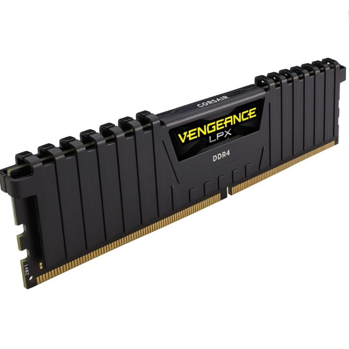 Оперативна пам'ять Corsair DDR4-3200 16384MB PC4-25600 (Kit of 2x8192) Vengeance LPX Black (CMK16GX4M2E3200C16) Об'єм 16 Гб