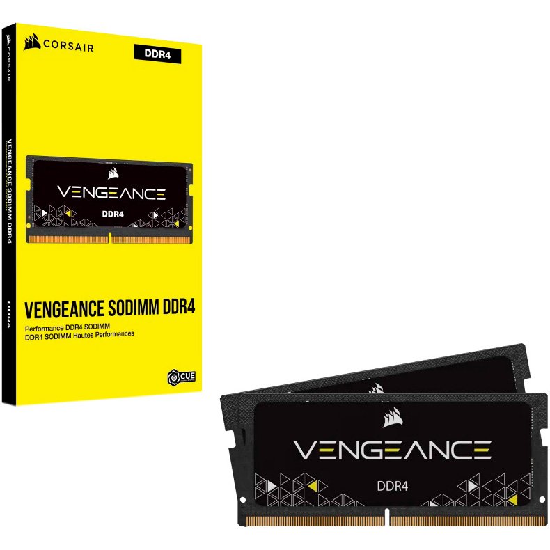 Фото Набор CORSAIR DDR4 32 GB 3200 MHz Vengeance SO-DIMM Black (CMSX32GX4M2A3200C22)