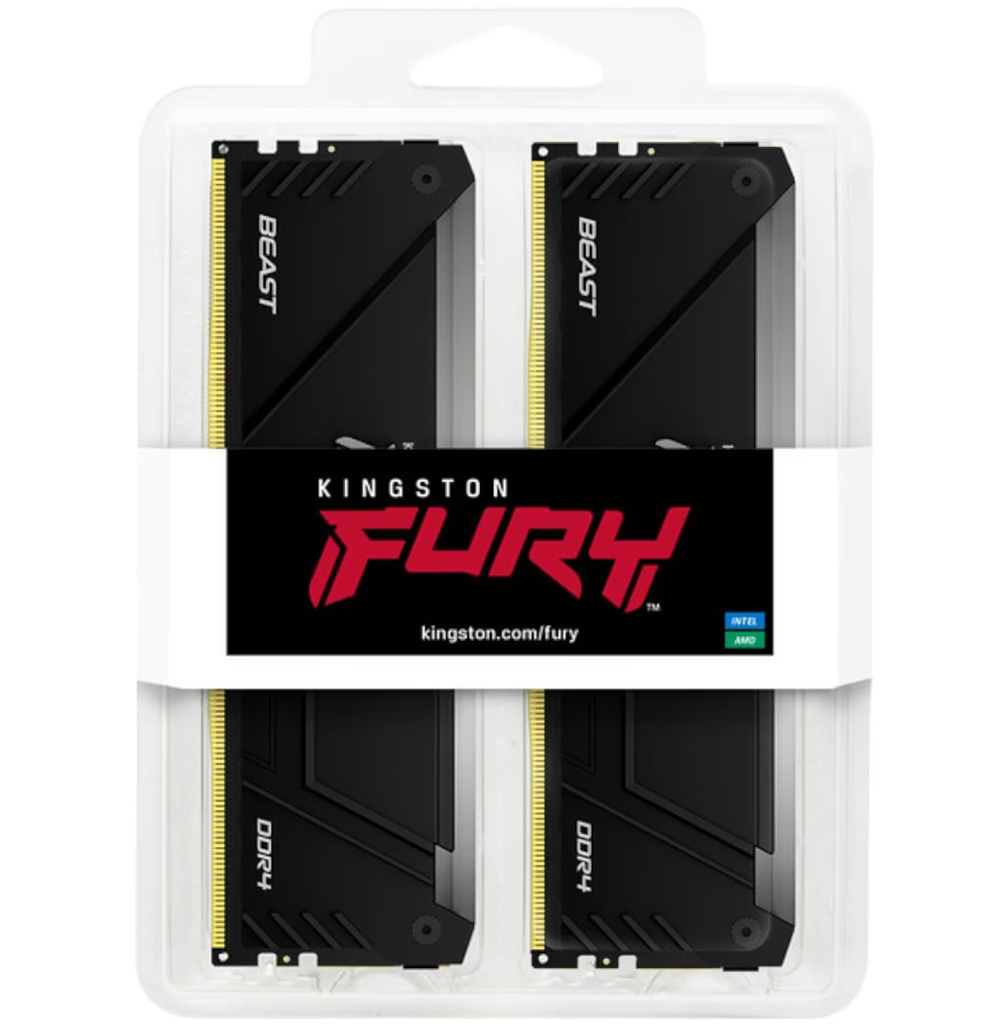 Фото Набор KINGSTON 32Gb DDR4 2666MHz Fury Beast RGB (KF426C16BB12AK2/32)