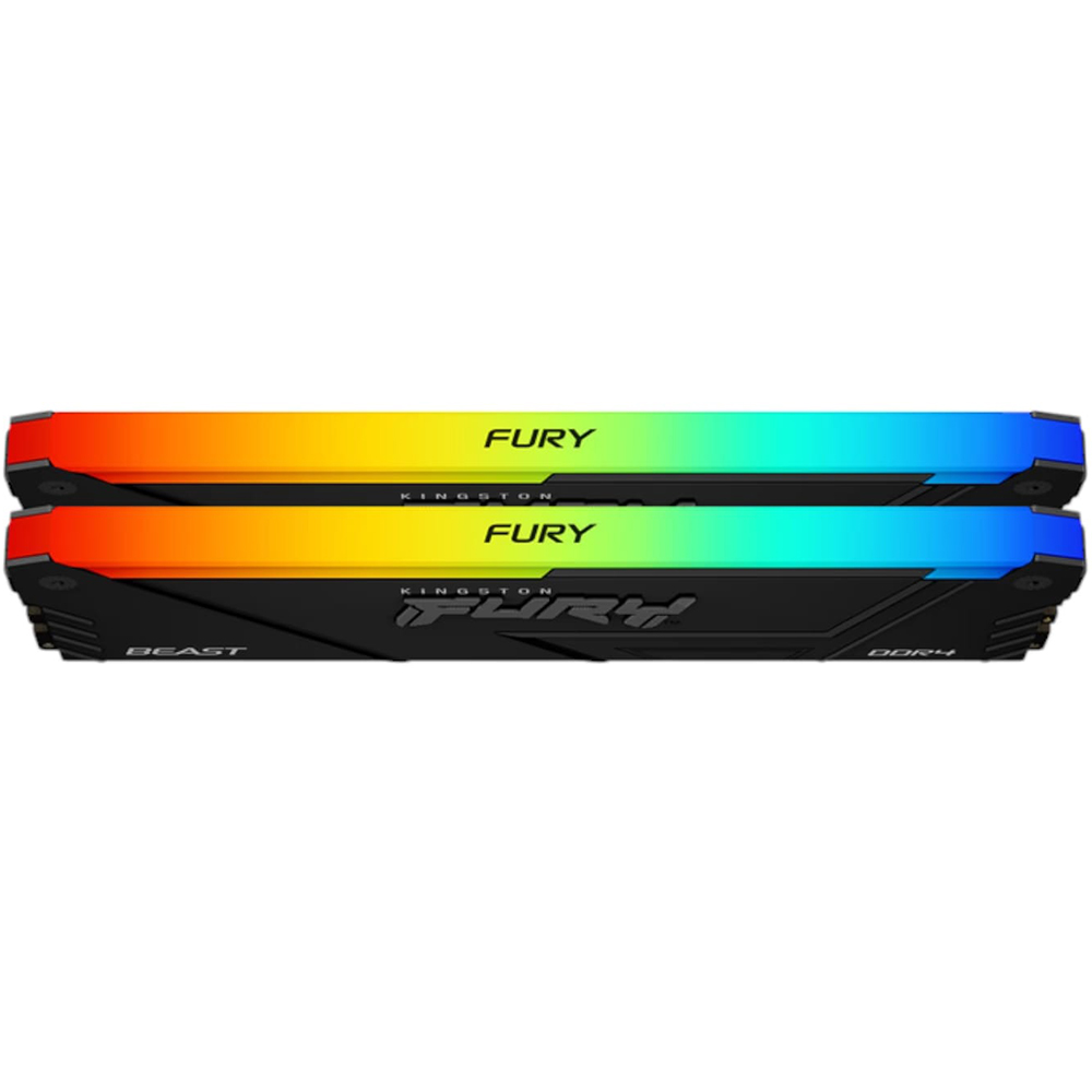 Набор KINGSTON 32Gb DDR4 2666MHz Fury Beast RGB (KF426C16BB12AK2/32) Объем 32 Гб