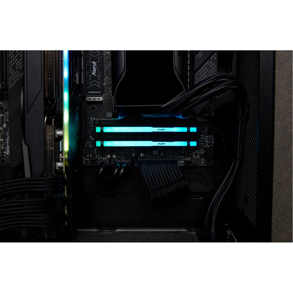 Фото Модуль пам'яті Kingston FURY Beast RGB DDR5 16GB 6400 Black (KF564C32BBA-16)