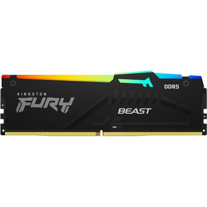 Модуль пам'яті Kingston FURY Beast RGB DDR5 16GB 6400 Black (KF564C32BBA-16)