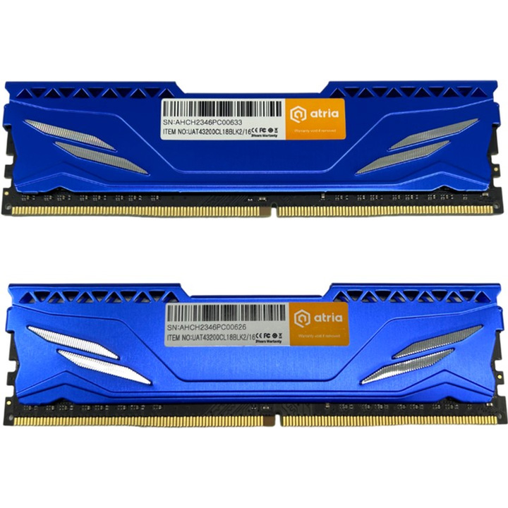 Модуль памяти ATRIA DDR4 Fly Blue (UAT43200CL18BLK2/16) Назначение для настольного компьютера