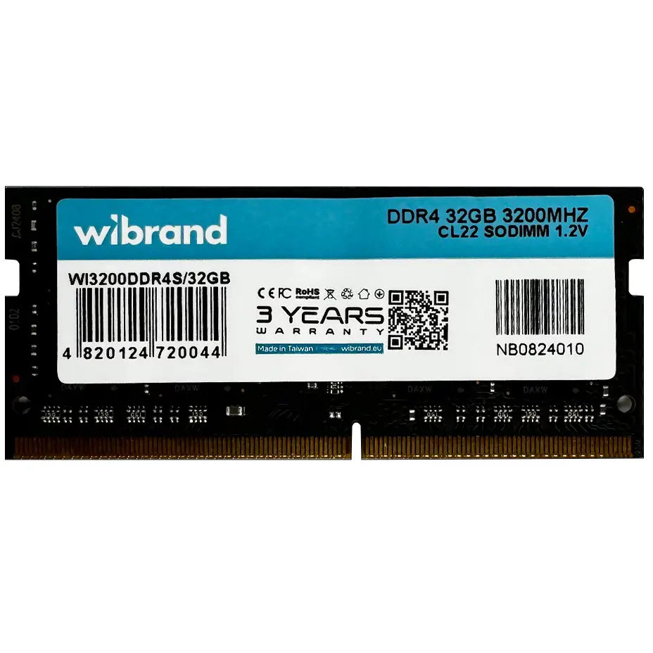 Модуль пам'яті WIBRAND SoDIMM DDR4 32GB 3200MHz (WI3200DDR4S/32GB)