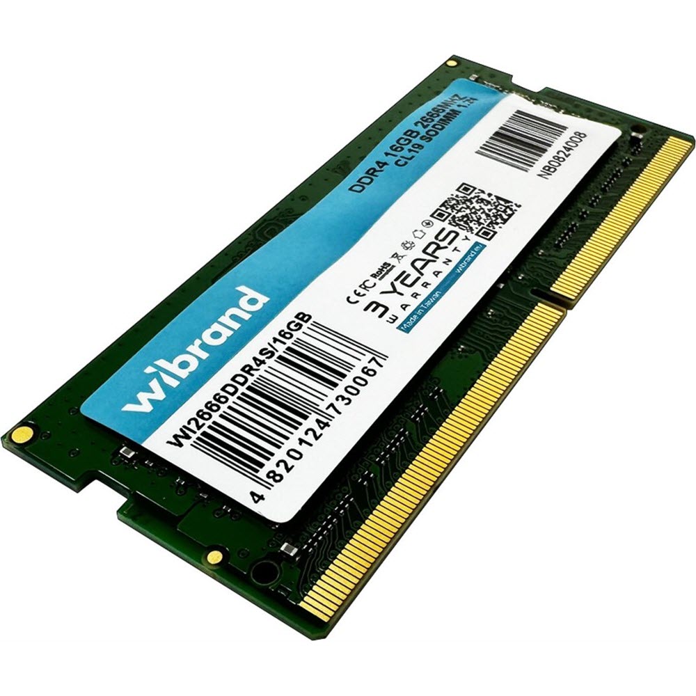 Модуль пам'яті WIBRAND SoDIMM DDR4 16GB 2666MHz (WI2666DDR4S/16GB) Тип DDR4