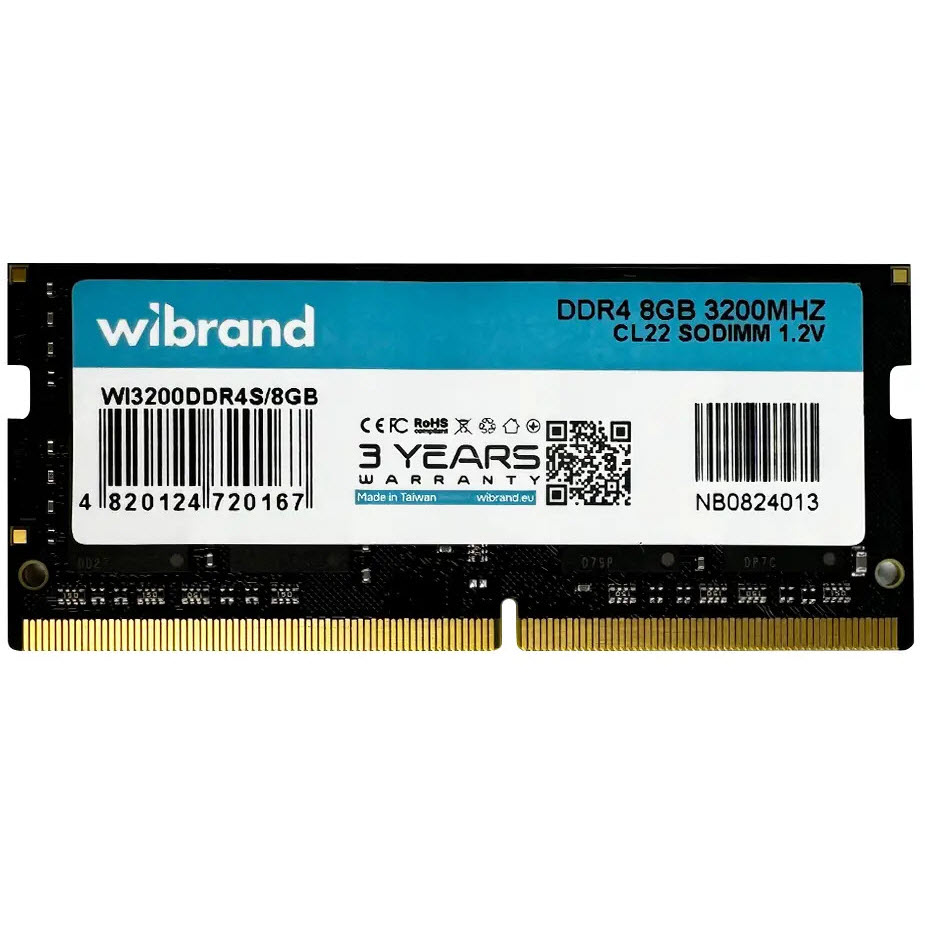 Модуль памяти WIBRAND SoDIMM DDR4 8GB 3200 MHz (WI3200DDR4S/8GB)