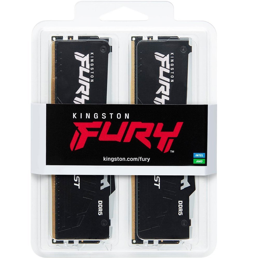 Набор KINGSTON 32Gb (2x16Gb ) DDR5 6000MHz Fury Beast (KF560C36BBE2AK2-32) Объем 32 Гб