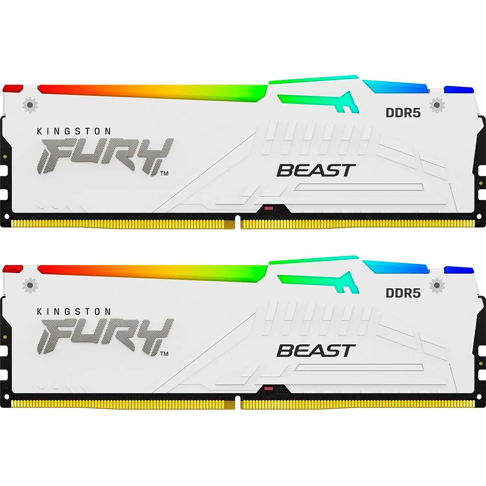 Набор KINGSTON 32Gb (2x16Gb) DDR5 6000MHz Fury Beast White (KF560C36BWE2AK2-32)