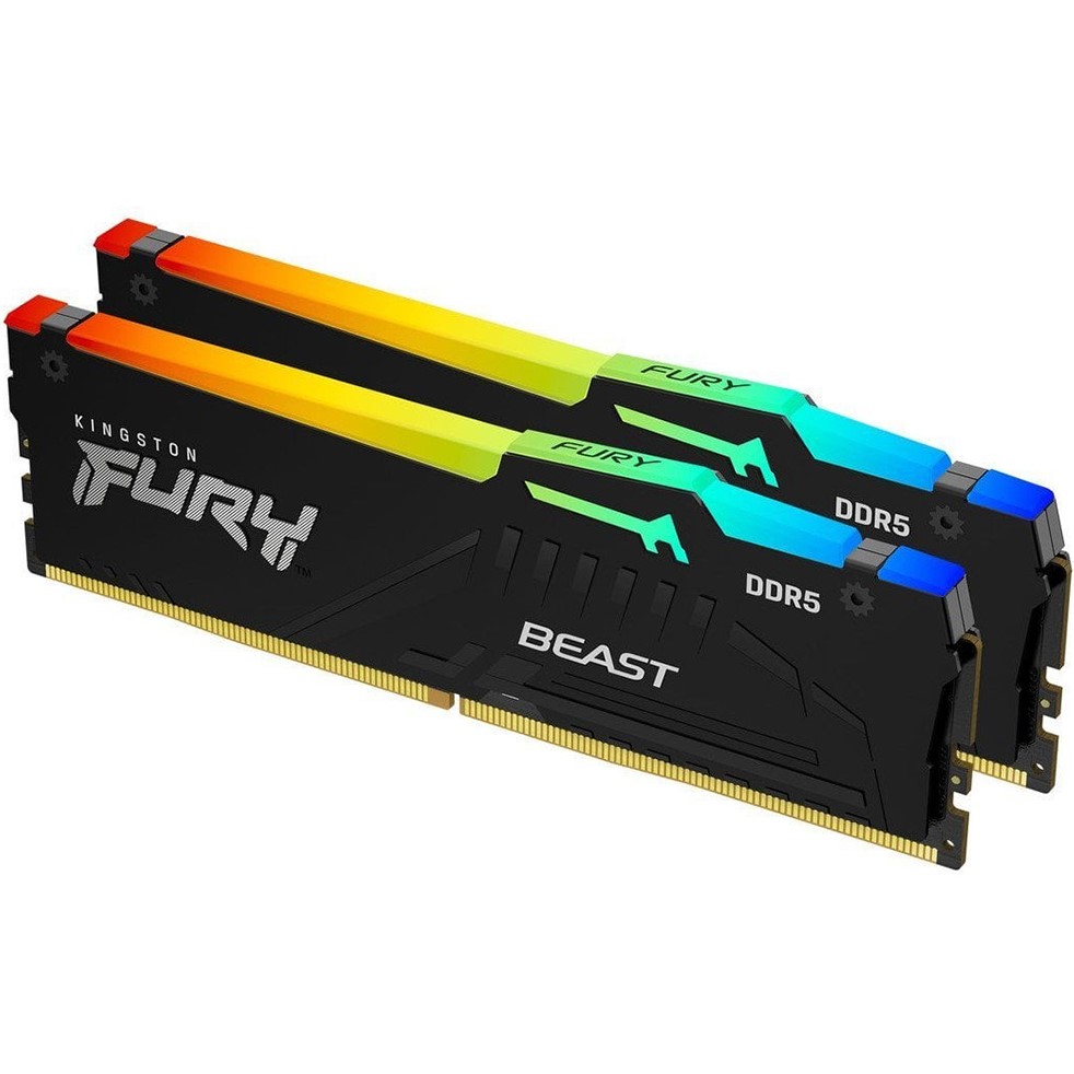 Набор KINGSTON 64Gb (2x32Gb) DDR5 6400MHz Fury Beast (KF564C32BBAK2-64) Назначение для настольного компьютера