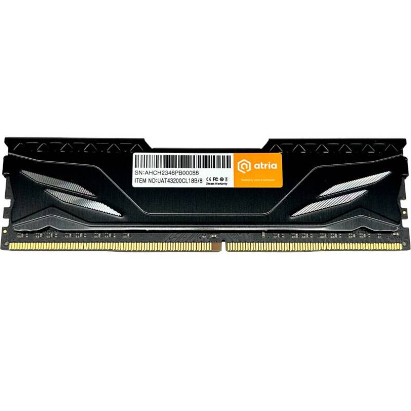 Модуль памяти ATRIA 8Gb DDR4 3200MHz Atria Fly Black (UAT43200CL18B/8)