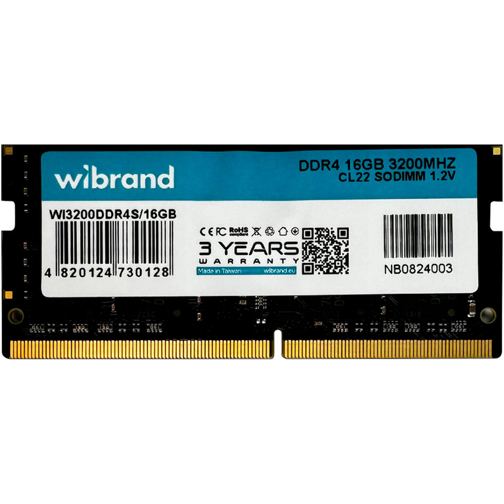 Модуль пам'яті WIBRAND 16GB SoDIMM DDR4 3200MHz (WI3200DDR4S/16GB)