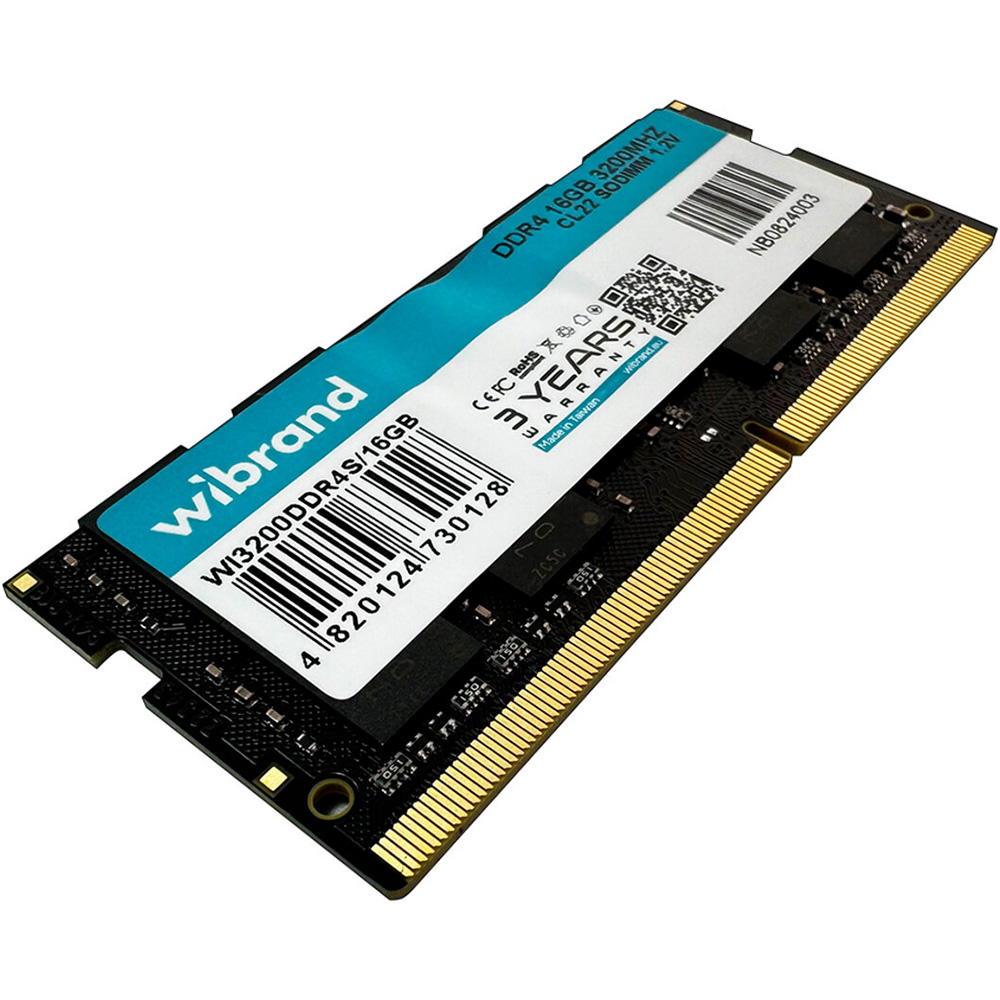 Модуль пам'яті WIBRAND 16GB SoDIMM DDR4 3200MHz (WI3200DDR4S/16GB) Призначення для ноутбука