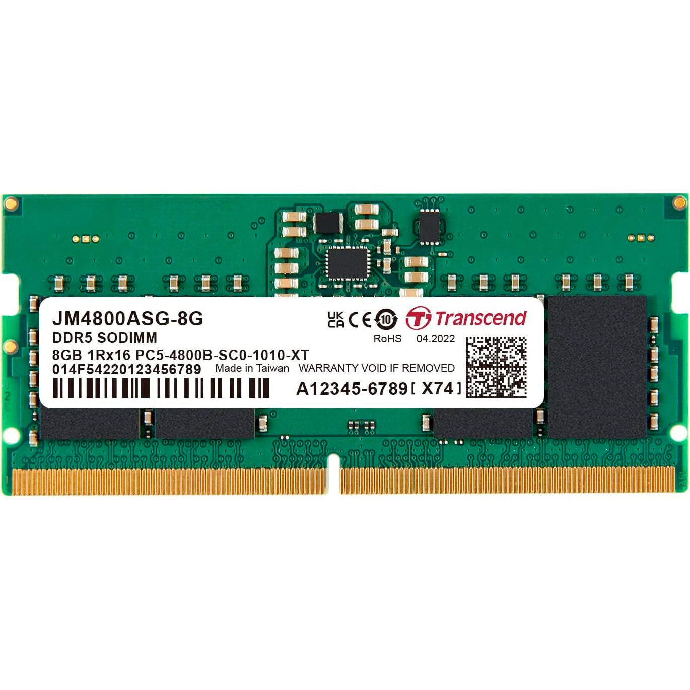 Модуль пам'яті TRANSCEND 8GB DDR5 4800MHz JetRam (JM4800ASG-8G)