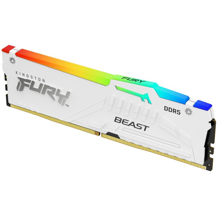 Модуль пам'яті Kingston Beast Fury DDR5 16Gb 5600MHz RGB White (KF556C36BWEA-16) Призначення для настільного комп'ютера