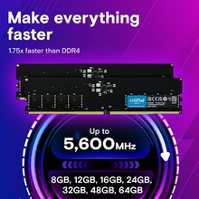 Модуль пам'яті MICRON DDR5 8Gb 5600Mhz Black (CT8G56C46U5T)