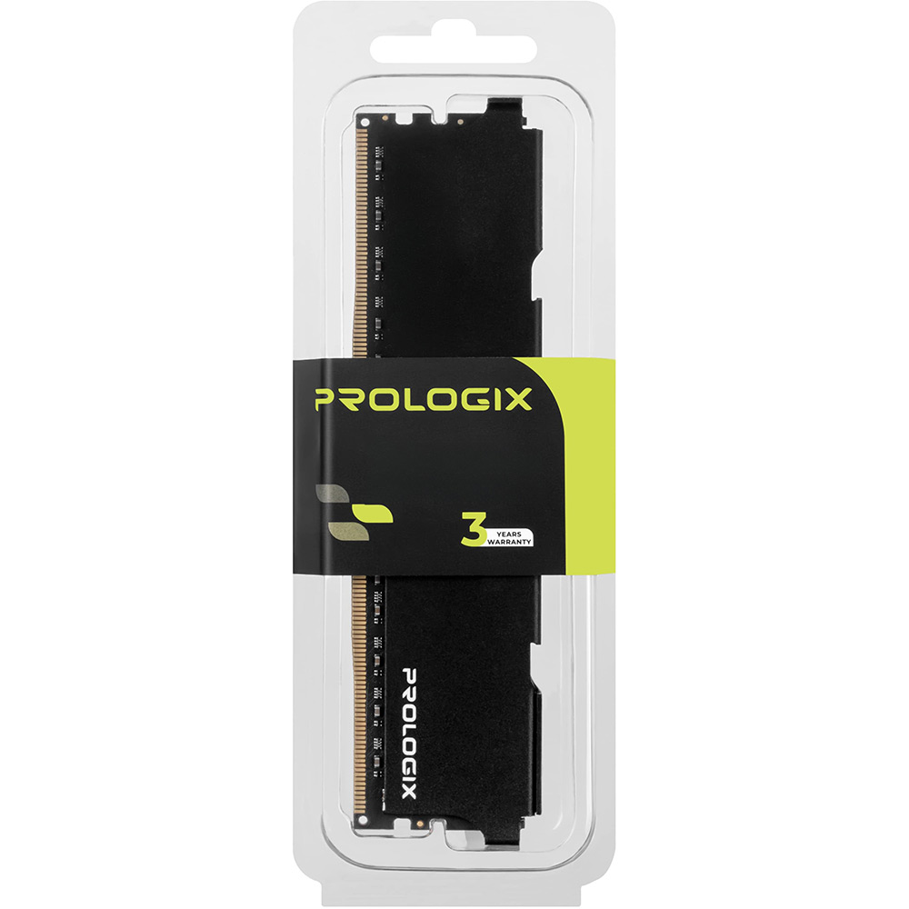 Модуль памяти PROLOGIX 16GB DDR4 3200MHz Black (PRO16GB3200B4) Рабочая частота 3200 МГц