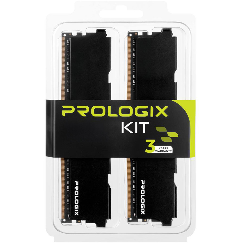 Зовнішній вигляд Набір PROLOGIX 16Gb DDR4 3200MHz Black (PRO16GB3200B4K)