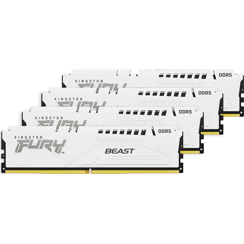 Набор KINGSTON Fury Beast DDR5 128GB 4x32GB 5600MHz White (KF556C40BWK4-128)