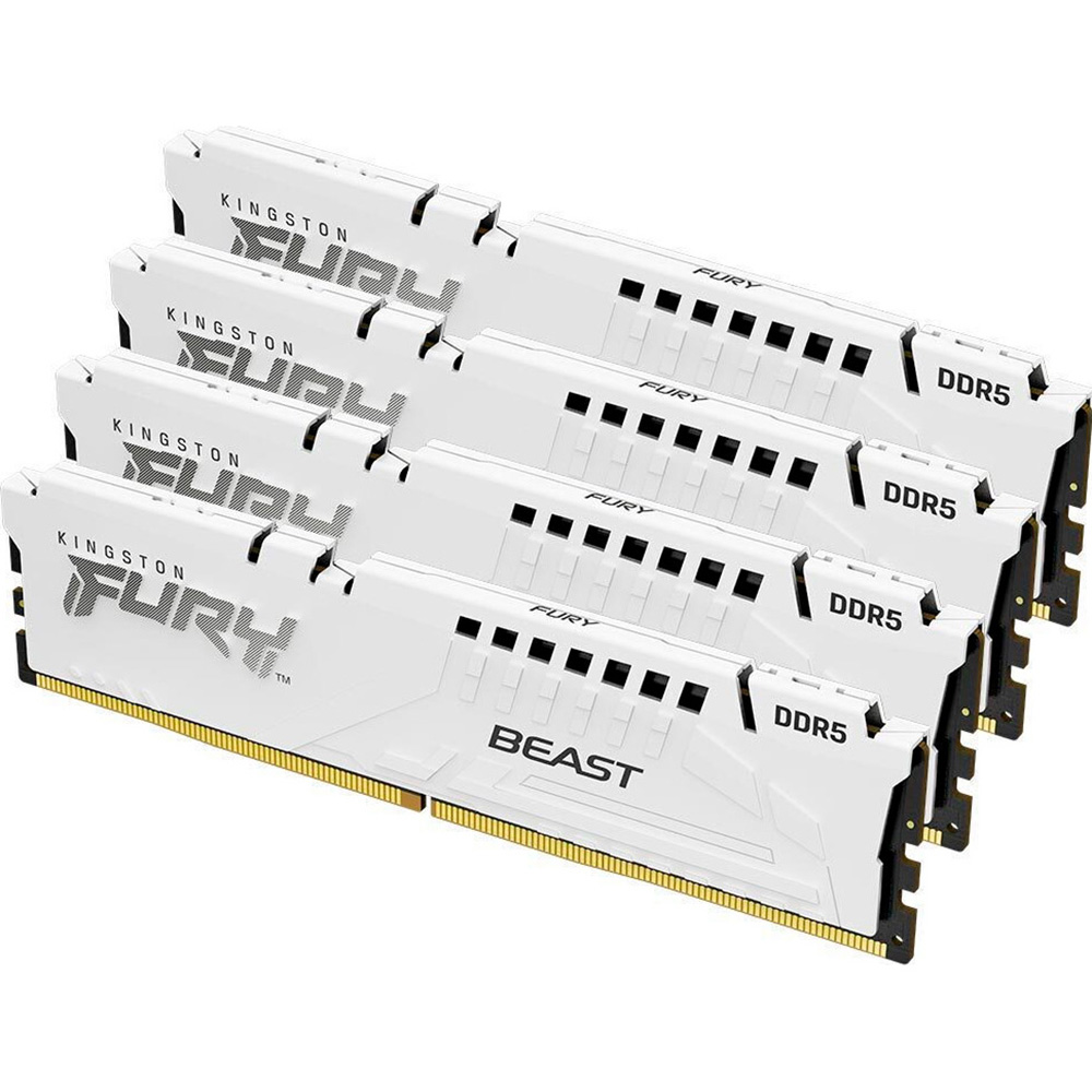 Набор KINGSTON Fury Beast DDR5 128GB 4x32GB 5600MHz White (KF556C40BWK4-128) Назначение для настольного компьютера