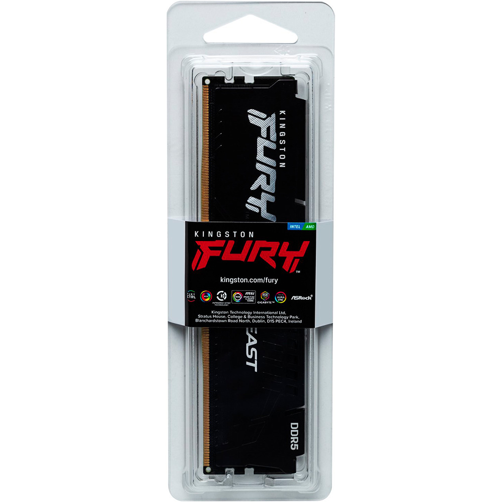 Модуль пам'яті KINGSTON Fury Beast DDR5 16GB 6000MHz Black (KF560C30BBE-16) Робоча частота 6000 МГц