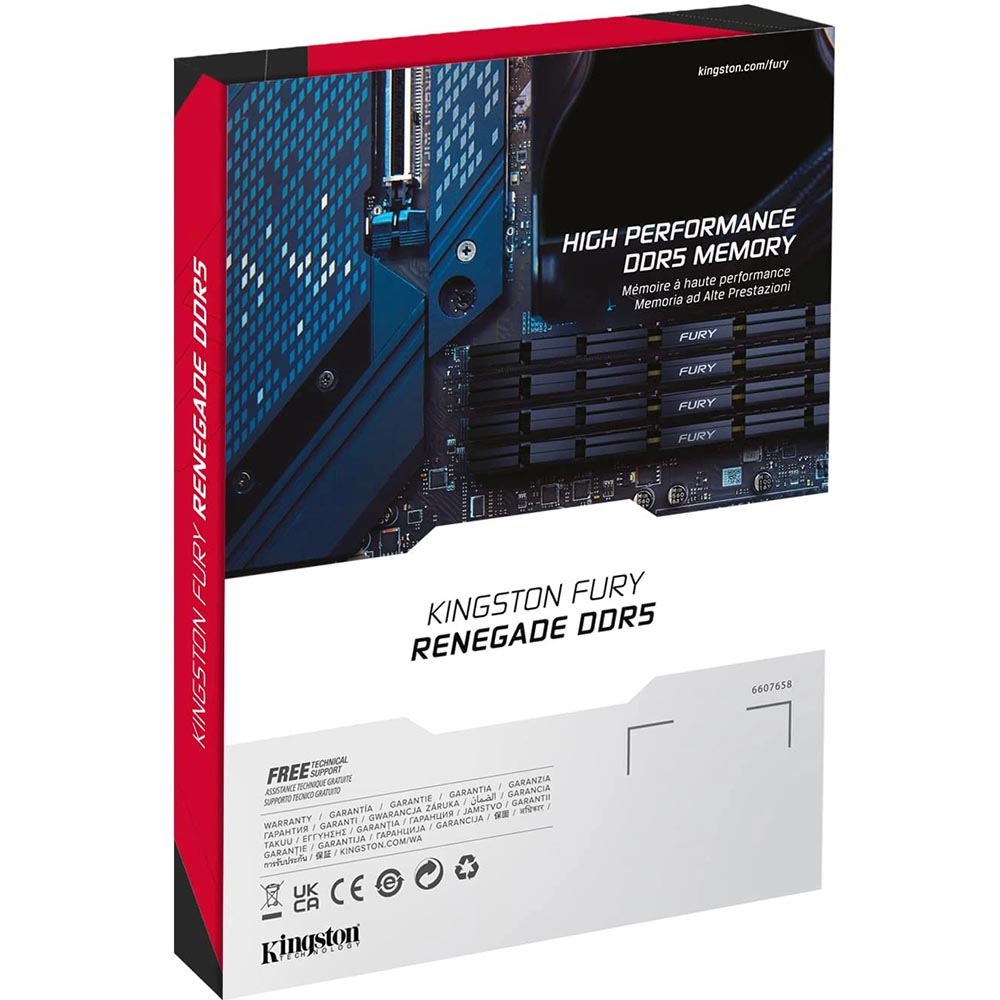Внешний вид Набор KINGSTON DDR5 32GB 2x16GB 7600 MHz Renegade Silver (KF576C38RSK2-32)