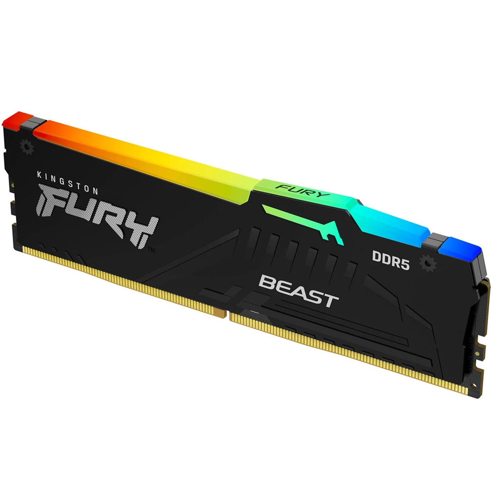 Модуль пам'яті Kingston Fury Beast DDR5 32GB 5600 RGB Black (KF556C36BBE2A-32) Об'єм 32 Гб