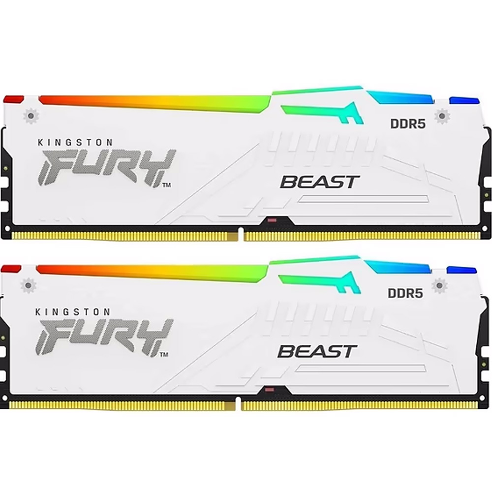 Набір KINGSTON DDR5 64GB 6000 MHz Beast White RGB XMP (KF560C30BWAK2-64)