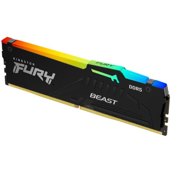 Модуль памяти KINGSTON Fury Beast 16GB DDR5 6400MHz RGB Black EXPO (KF564C32BBEA-16) Тип DDR5