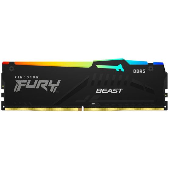 Модуль памяти KINGSTON Fury Beast 16GB DDR5 6400MHz RGB Black EXPO (KF564C32BBEA-16)