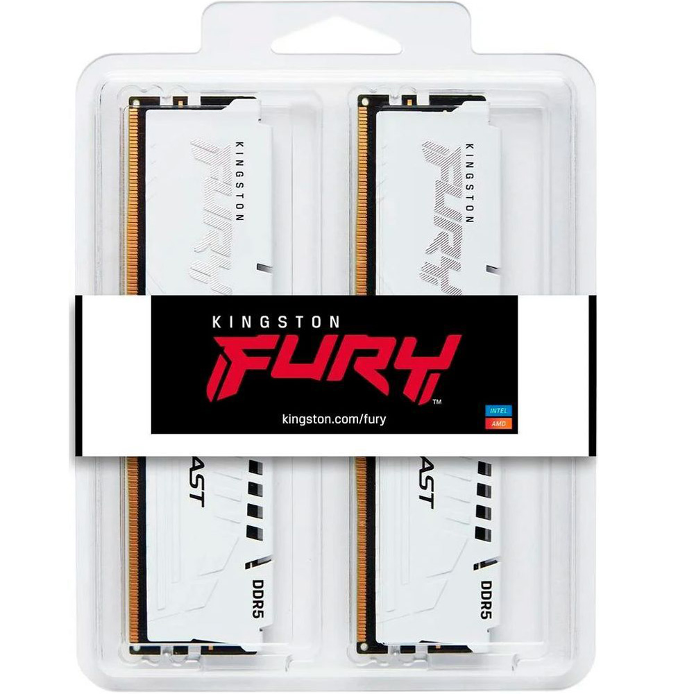 Набор KINGSTON DDR5 64GB 6400 MHz Beast White XMP (KF564C32BWK2-64) Рабочая частота 6400 МГц