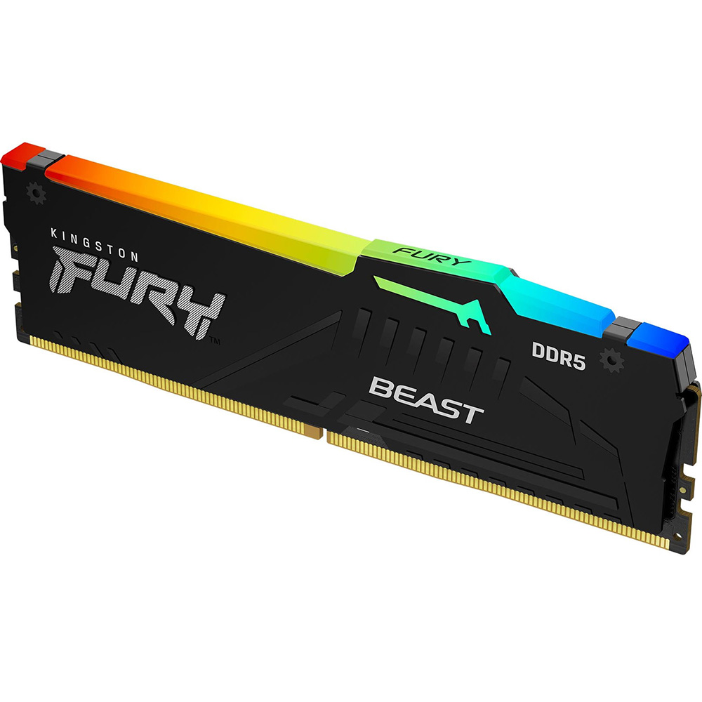 Зовнішній вигляд Набір KINGSTON DDR5 128GB (2x64GB) 5600 MHz Beast RGB (KF556C40BBAK2-128)