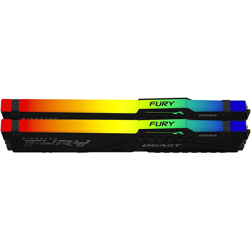 Набір KINGSTON DDR5 128GB (2x64GB) 5600 MHz Beast RGB (KF556C40BBAK2-128) Об'єм 128 Гб