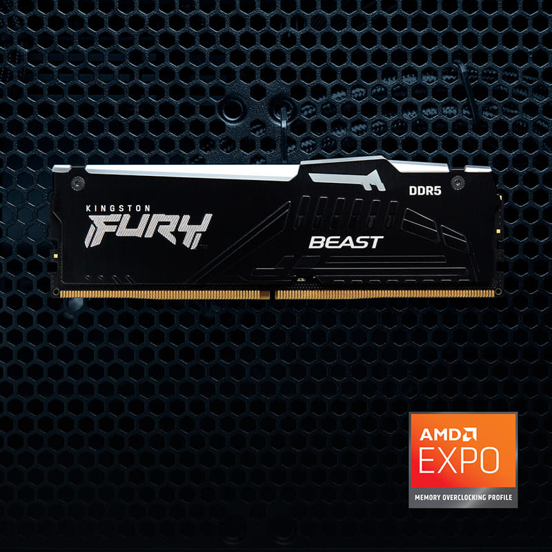 В Фокстрот Набор KINGSTON 32GB DDR5 5600 MHz Beast RGB Black (KF556C36BBEAK2-32)