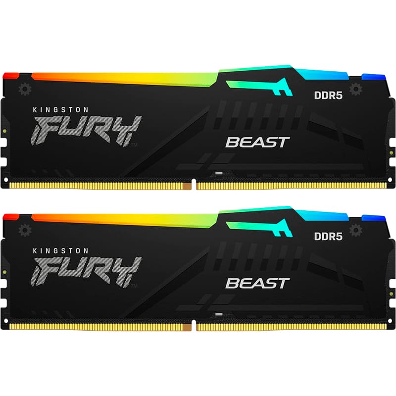 Набор KINGSTON 32GB DDR5 5600 MHz Beast RGB Black (KF556C36BBEAK2-32)