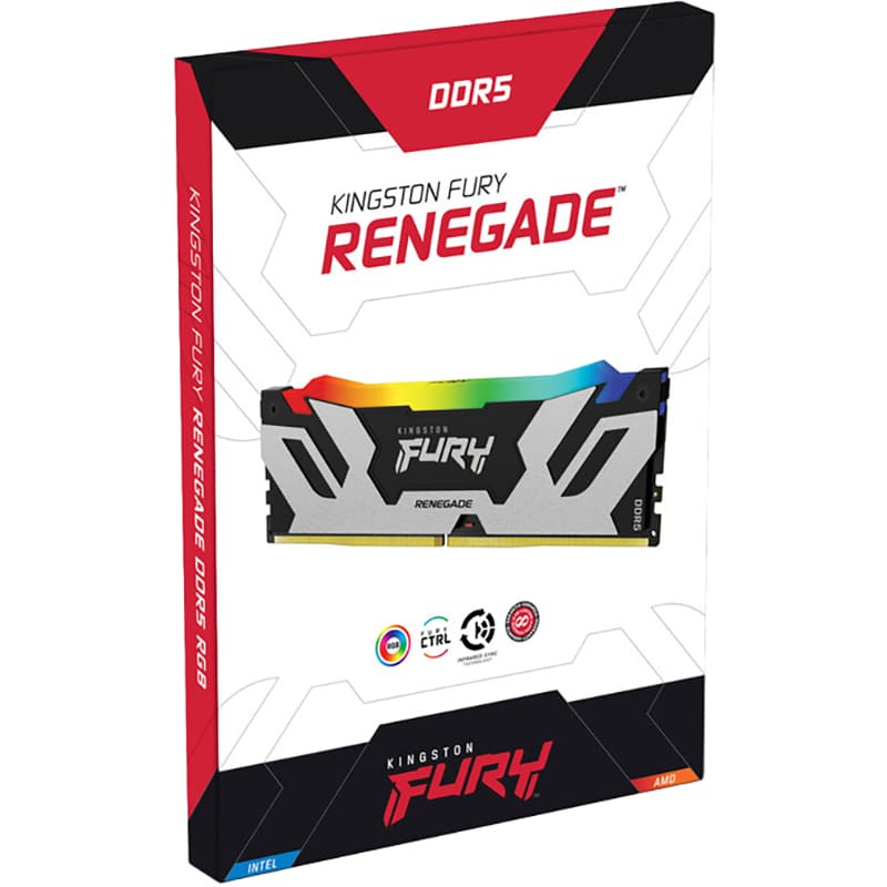 Зовнішній вигляд Набір KINGSTON 96GB DDR5 6400 MHz Renegade RGB (KF564C32RSAK2-96)
