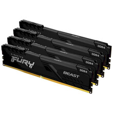 Набір KINGSTON DDR4 64Gb 3200MHz Fury Beast Black (KF432C16BB1K4/64)