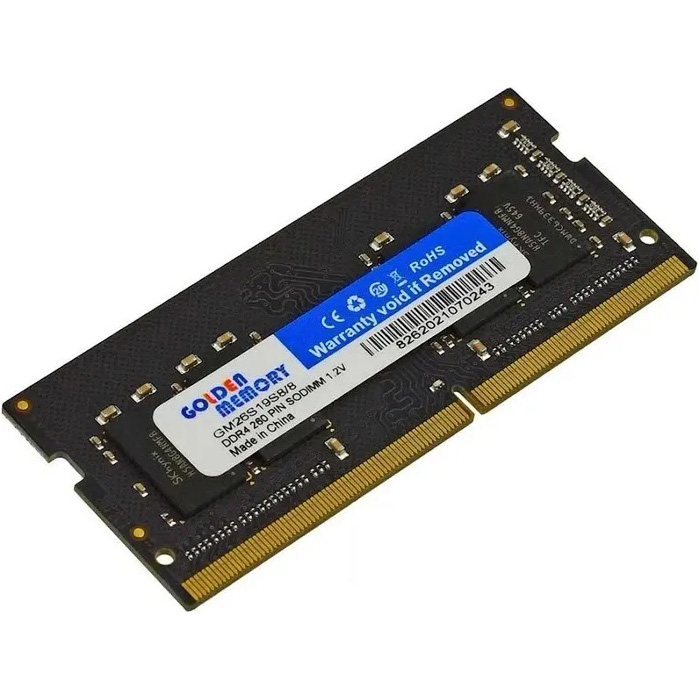 Модуль пам'яті GOLDEN MEMORY SoDIMM DDR4 8GB 2666 MHz (GM26S19S8/8)