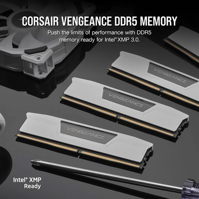 В Україні Набір CORSAIR DDR5 32GB (2x16GB) 6400 MHz Vengeance White (CMK32GX5M2B6400Z32W)