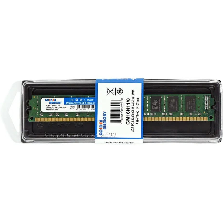 Модуль пам'яті DDR3 8GB 1600 MHz Golden Memory (GM16N11/8) Призначення для настільного комп'ютера
