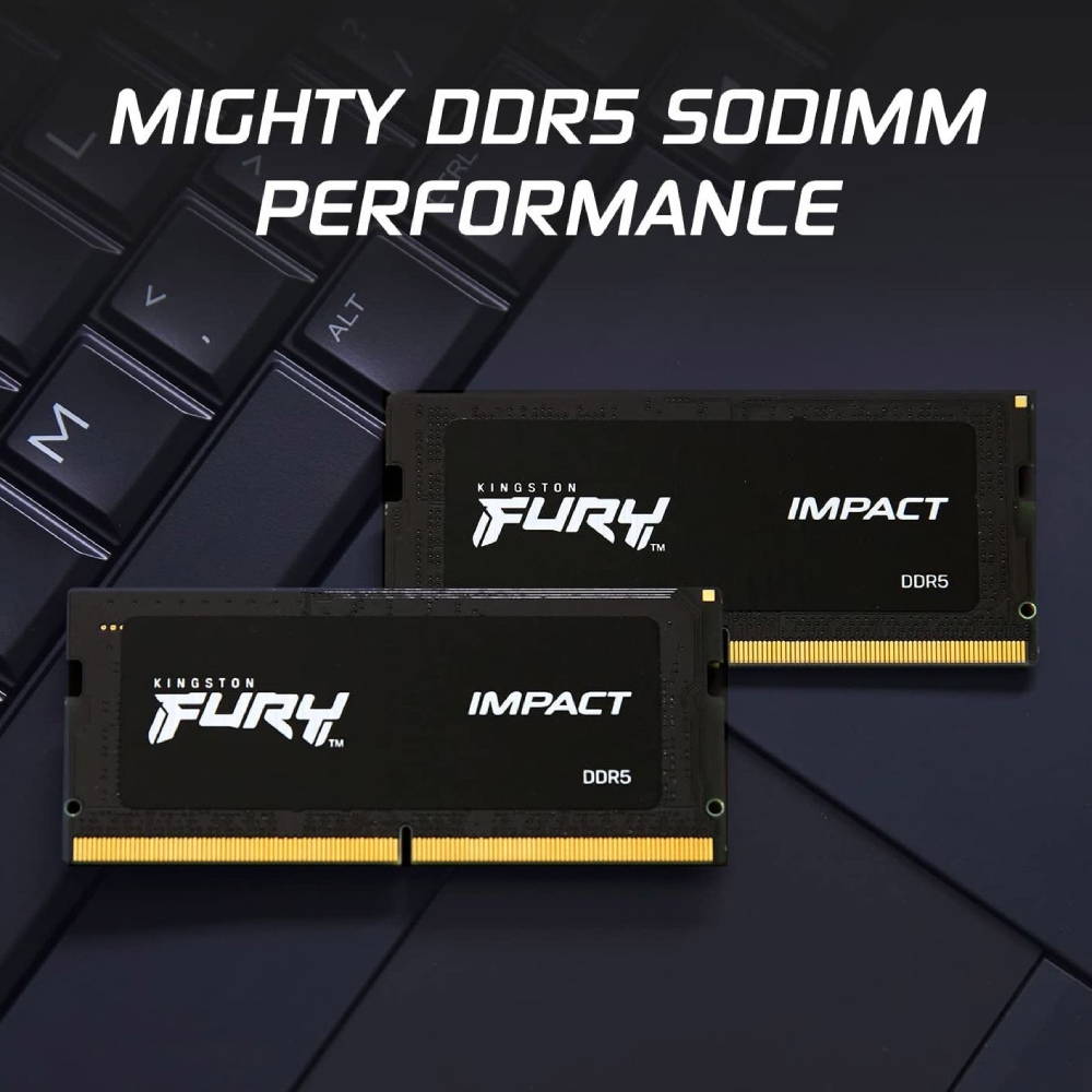 Зовнішній вигляд Набір KINGSTON SoDIMM DDR5 64GB 2x32GB 5600 MHz FURY Impact Fury (KF556S40IBK2-64)