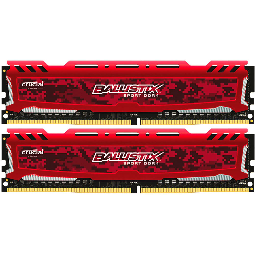 Модуль памяти MICRON Crucial Ballistix Sport DDR4 8GBx2 2666MHz Red (BLS2C8G4D26BFSEK)