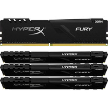 Модуль памяти KINGSTON DDR4 16GBx4 HyperX Fury 2400Mhz Black (HX424C15FB3K4/64)