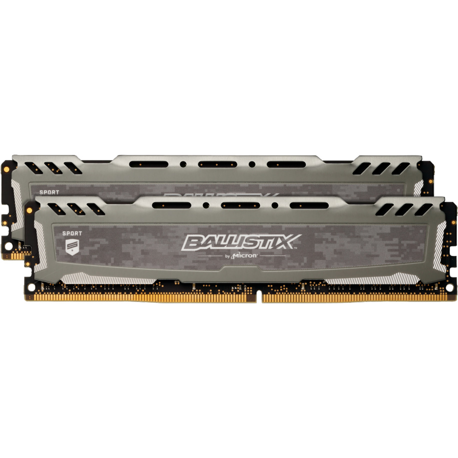 Модуль памяти MICRON Crucial Ballistix Sport LT DDR4 8GBx2 3000Mhz Gray (BLS2K8G4D30AESBK)