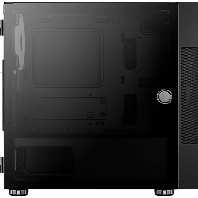 Покупка Корпус Aerocool Atomic Black Mini Tower ARGB Glass side panel (Atomic-G-BK-v1)