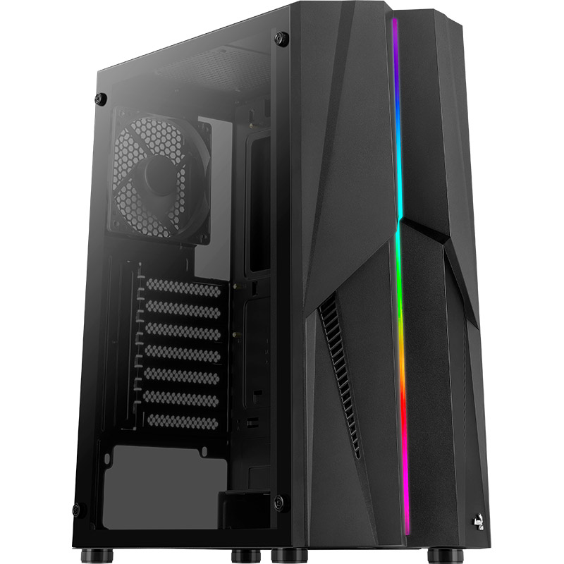 Корпус Aerocool Mecha Black Mid Tower RGB Glass side panel (Mecha-G-BK-v1)