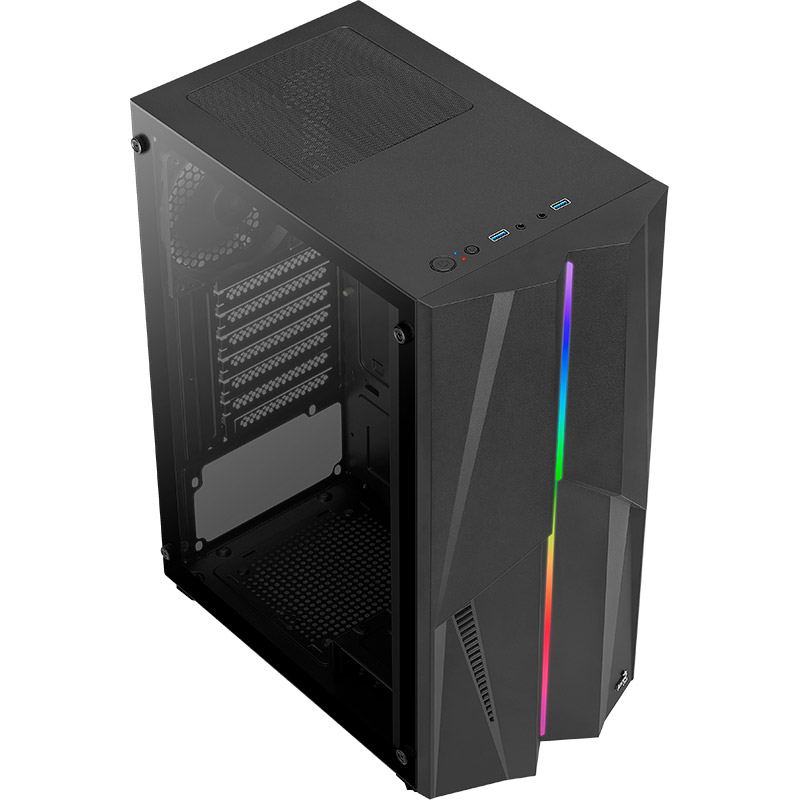 Корпус Aerocool Mecha Black Mid Tower RGB Glass side panel (Mecha-G-BK-v1) Розмір материнської плати (макс.) ATX