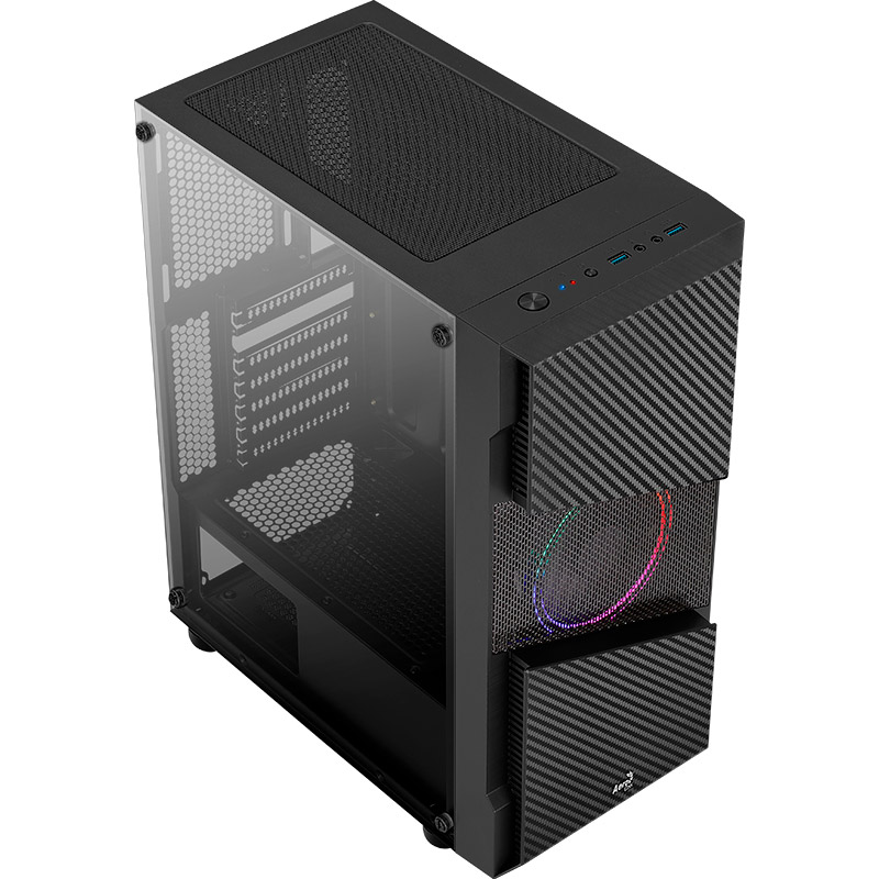 Корпус Aerocool Menace Saturn FRGB-G-BK-v1 Black Mid Tower FRGB (Menace FRGB-G-BK-v1) Тип Midi-Tower