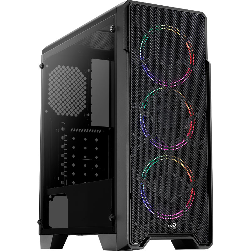 Корпус AEROCOOL Ore Saturn FRGB-G-BK-v1 Black Mid Tower FRGB (Ore FRGB-G-BK-v1)