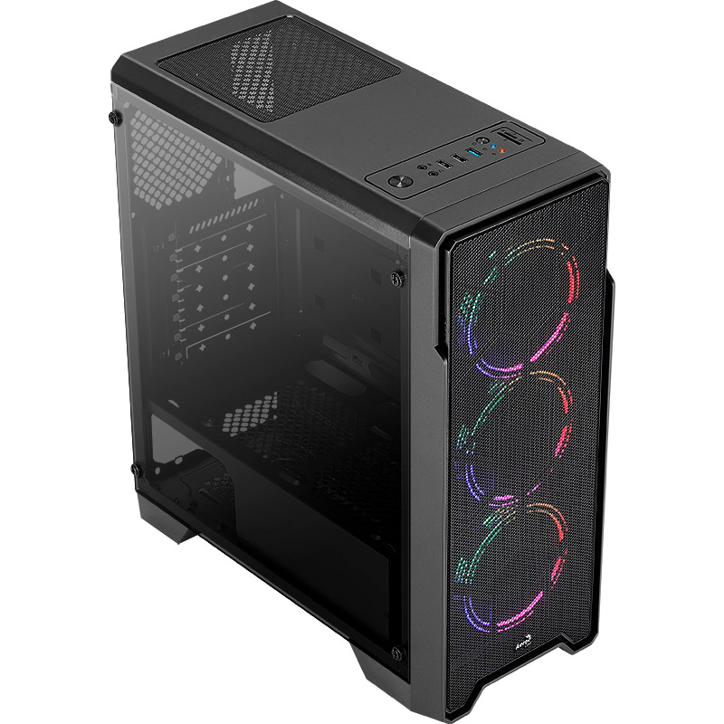 Корпус AEROCOOL Ore Saturn FRGB-G-BK-v1 Black Mid Tower FRGB (Ore FRGB-G-BK-v1) Тип Midi-Tower