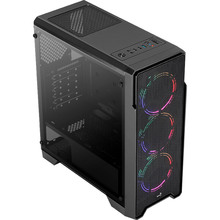 Корпус AEROCOOL Ore Saturn FRGB-G-BK-v1 Black Mid Tower FRGB (Ore FRGB-G-BK-v1)